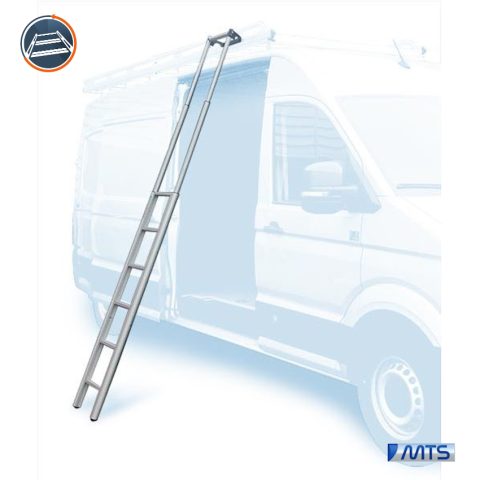 ECHELLE TELESCOPIQUE ROLL AND FIX DE MTS INSTALLEE SUR FIAT DUCATO.