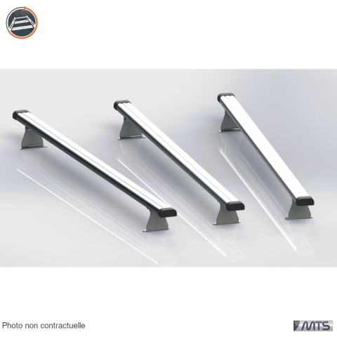 JEU DE 3 BARRES DE TOIT OPEL VIVARO 3 L2 EN ALUMINIUM