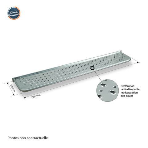 Marche pieds acier galvanisé MTS, sans perçage, ni attelage.