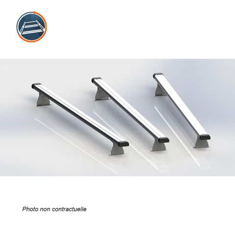 Jeu de 3 barres de toit aluminium L1 pour Renault Express Van.