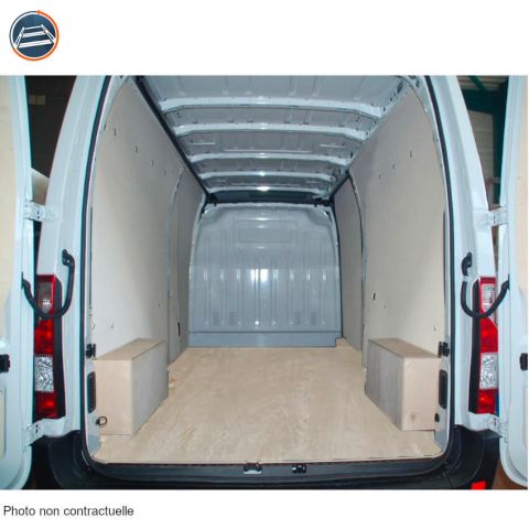 Kit habillage fait en Bouleau plastifié + le plancher en Bouleau ordinaire pour le Volkswagen Caddy 3 L2.
