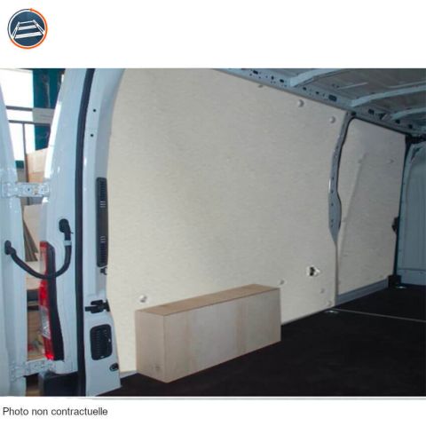 Kit habillage Fiat Doblo court L1 en Bouleau plastifié + Bouleau rugueux.