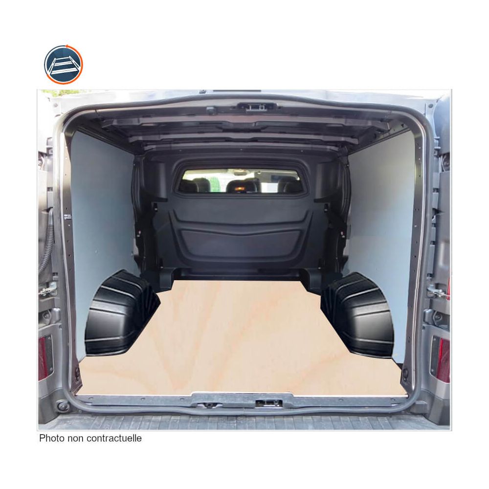 Protection intérieure plastifié + bois ordinaire Renault Trafic III avec  cabine approfondie L1H1