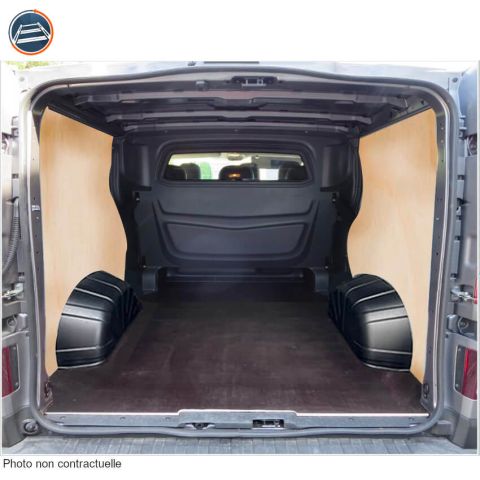PACK HABILLAGE BOIS BRUT + PLANCHER RUGUEUX RENAULT TRAFIC 3 AVEC CABINE APPROFONDIE L1H1
