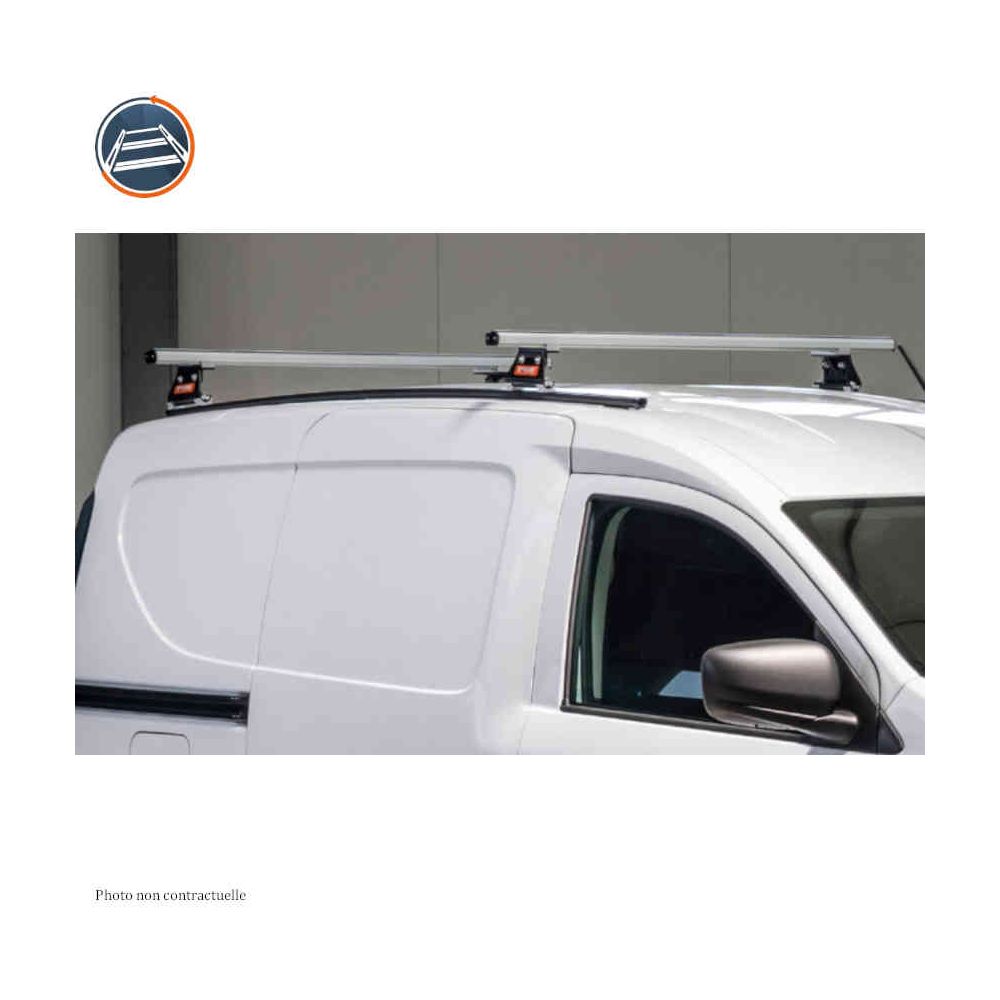 Barres De Toit Transversales OMAC Pour Fiat Doblo 2010-2021 - Aluminium Gris, Charge 75 Kg