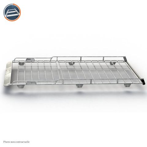 VUE D'ENSEMBLE GALERIE ACIER GALVANISE POUR FORD CUSTOM L1H1 PORTES BATTANTES