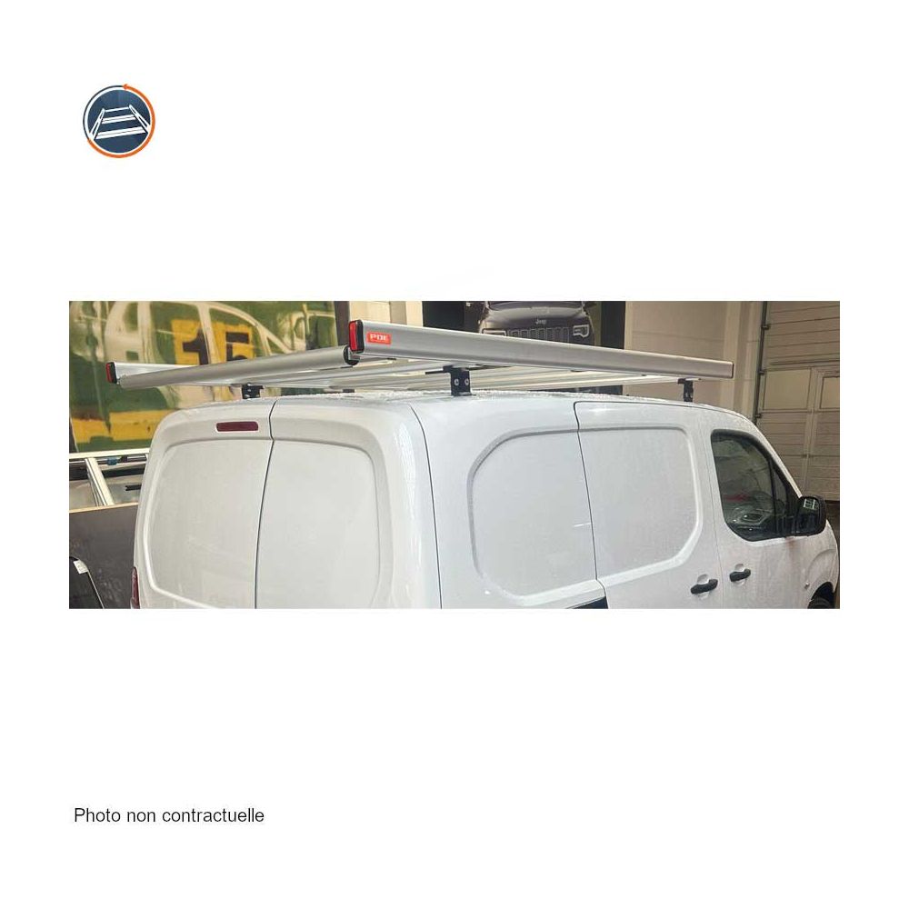 Barres De Toit Pour Toyota Proace City (2019-2025) - Modèle ACE-3 - Aluminium Gris - Charge 75 Kg - 2 Barres - 10
