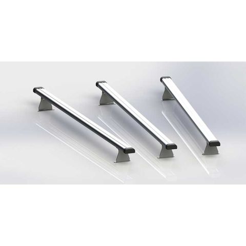 JEU DE 3 BARRES DE TOIT ALUMINIUM VOLKSWAGEN TRANSPORTER T7 L1H1 PORTES BATTANTES