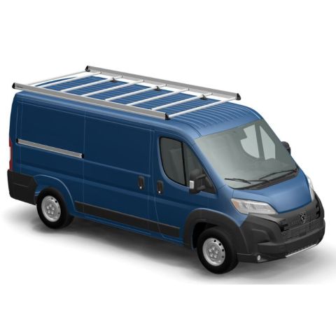 Galerie de toit aluminium grise pour Peugeot Boxer 2 - L2H1 face avant.