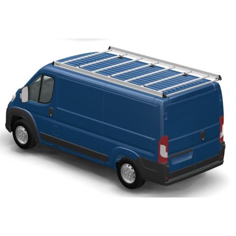 Galerie de toit aluminium grise pour Peugeot Boxer 2 - L2H1 arrière gauche